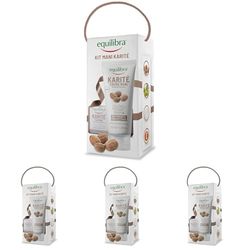 equilibra Corpo, Kit Mani Karité, Crema Mani Karité Nutriente e Protettiv, Sapone 100% Vegetale Karité Detersione Delicata, Confezione Regalo (Confezione da 4)