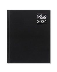 Letts Rhino - Agenda 2024, tamaño A5, vista semanal con citas, color negro