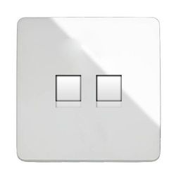 Trendi - Prise ethernet double Design - Blanc