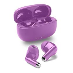 Music Sound DRIFT auricolari Bluetooth wireless in-ear con custodia compatta colorata, auto pairing, comandi touch, fino a 22 ore di riproduzione, ottimali per musica e chiamate, viola