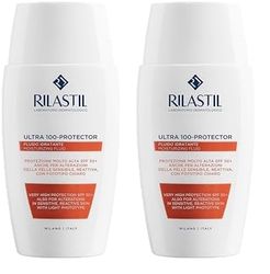 Rilastil Fluido 100, Emulsione Fluida Idratante e Protettiva, Texture Ultraleggera, Resistente all'Acqua, per Pelle Sensibile, Confezione da 100ml