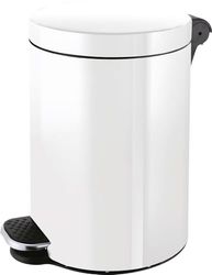 Helit H2404105 - zilverionen pedaalbak "the knight", 5 liter, wit