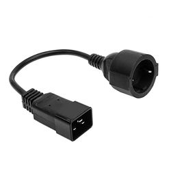 ACT C20 - CEE 7/3 stroomkabel 0,2 m, C14 stekker naar CEE7/3-bus netsnoer, voor server, koudestekker - AK5251