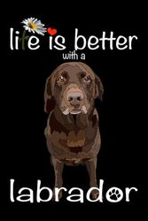 Labrador Notebook: Life Is Better With A Labrador: Labrador Retriever Composition Notebook 120 Grid Ruled Graph Pages 6x9 Labrador Gift Book for Women Mom Mommy Girl Men Dad Daddy Dog Lover