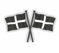 Sea View Stickers Cornwall Cornish dubbelflagga bilklistermärke