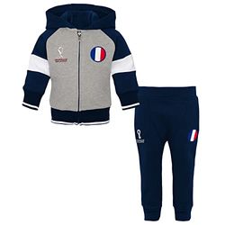 FIFA 2022-Francia Tuta Ufficiale World Cup 2022, Blu Navy/Grigio/Bianco, 4 Anni Unisex-Bimbi