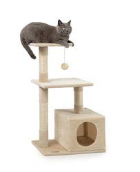 lionto Arbre à Chat Arbre à Grimper griffoir pour Chat Hauteur 85 cm, Beige