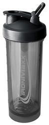 IronMaxx Premium Shaker – Deep Black 700 ml | Shaker para proteínas con bola mezcladora y escala | Hermético, de plástico AS+PP | Para batidos cremosos en casa, gimnasio o donde estés