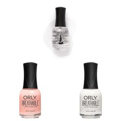 Orly Light Manicure Set (Pack of 3) - Orly White Tips + Orly Kiss Me I'm Kind + Orly Shine NailPolish