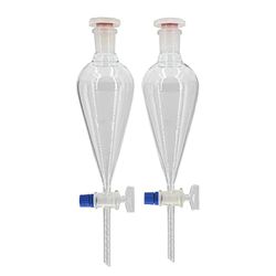 Macherey & Nagel Nanocolor ML-6464 - Embudo de cristal con pollitos de cristal NS y tapón de polietileno, capacidad de 100 ml, transparente, 2 unidades