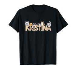 Kristina Cat Trees - Personalized Cute Name Word Art T-Shirt
