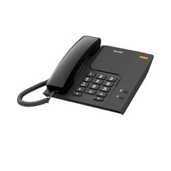 ALCATEL T26 Noir - Téléphone Fixe Filaire - Indicateur Lumineux pour Appel Entrant - Touche Rappel - Touche Mute - Sonnerie à 3 Niveaux - Fixation Murable Possible - Noir