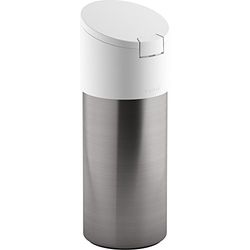KOHLER Distributeur de désinfection (lingettes Non incluses), boîte en Acier Inoxydable avec Couvercle Easy One Touch, 4 x 4 x 10,75 cm, Blanc