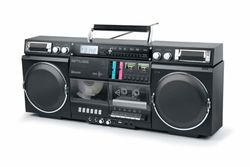 MUSE Boombox Bluetooth retrò con radio, CD, registratore cassette, potenza di uscita 80 W, USB, Aux, slot micro SD