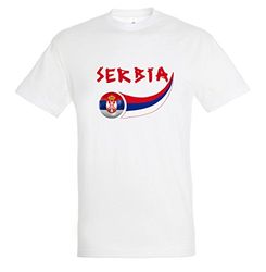 Supportershop – Camiseta Hombre, Color Blanco, Serbia FR: M (Talla Fabricante: M)