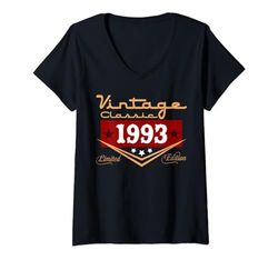 Mujer Decoraciones vintage de 31 cumpleaños vintage 1993 31 cumpleaños Camiseta Cuello V