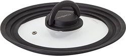 Brunner 0806109N Coperchio Universale in Vetro con Bordo Graduato in Silicone Antirumore, Covery Trio per Pentole/Padelle Diametro 24/22 / 20 Cm