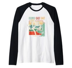 Vintage Doing Dad Sh t Teléfono Esqueleto Sentado En El Inodoro Camiseta Manga Raglan