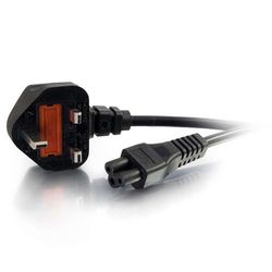C2G Cordon d'alimentation RU pour ordinateur portable (BS 1363 à IEC 60320 C5) de 1 M - Cables électriques (1 m, Male connector / Male connector, Prise d'alimentation type G, Coupleur C5, 250 V, Noir)