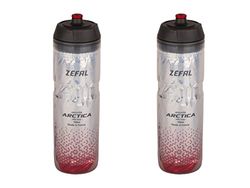 ZEFAL Pack Arctica 75 - Set di due Borracce per Bicicletta - Borraccia Termica per Bicicletta - Inodore e Impermeabile - Borraccia Sportiva senza BPA, 2 x 750ml - Argento/Rosso