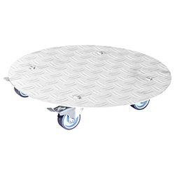 Wagner Carrello per Piante Alaska Ø 38 x 7,5 cm I Carrello per Fiori per Interni ed Esterni I Portavaso in Alluminio con Ruote I 2 Ruote con Freno I Portata 150 kg I Made in Germany - 20700201