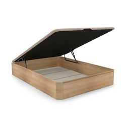 duehome | Luxury, Canapé Abatible con Almacenaje, Base Tapizada, Acabado en Roble, Medidas: 135 cm (Ancho) x 190 cm (Largo) x 31 cm (Alto)