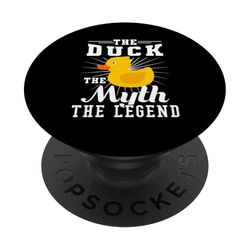 El pato El mito La leyenda Pato de goma amarillo PopSockets PopGrip Adhesivo