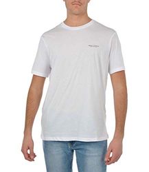 Armani Exchange Short Sleeve Micro Milano/NY Logo T-Shirt, Bianco, L Uomo