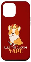 Carcasa para iPhone 14 Plus Rule The Clouds, Vape - Divertido perro real corgi