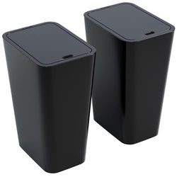 Yieach Confezione da 2 pattumiera sottile con coperchio, per camera da letto da 10 litri, bidone della spazzatura in plastica a prova di animali domestici e cani, cestino per rifiuti di medie