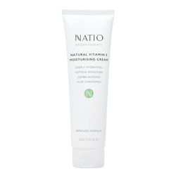 Natio Natural Vitamin E Moisturizing Cream, 100 ml - Nie Greasy Face Lotion - Deeply nawilżający krem do twarzy - nawilżacz do twarzy z jojobą, aloes