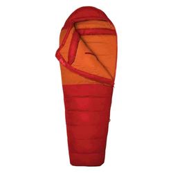 Marmot Lost Coast 40 Short, Saco de dormir tipo momia para adulto, relleno de pluma de 600+, ligero y cálido, plegable, 168 cm, hasta -12°, Team Red/Auburn, 168 cm