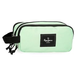 Pepe Jeans Aris - Astuccio triplo 22 x 12 x 5 cm, realizzato in poliestere, dimensioni per zaino e portafoglio, di Joumma Bags, Turchese verde, Astuccio