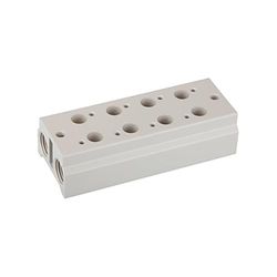 RIEGLER 116221-5510.02-38 - Piastra multiuso, valvole a 3/2 direzioni, 2 posizioni, G 1/4, G 3/8, 1 pezzo
