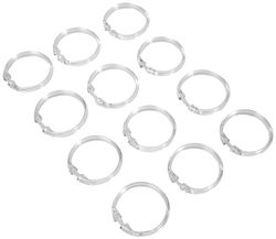 WENKO Anneaux pour rideaux gros transparent set de 12 - Set de 12 unités, Plastique, 6 x 6 cm, Transparent