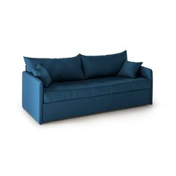 Talamo Italia -Divano letto 3 posti Uberta, Sofà trasformabile per salotto, imbottito, sfoderabile, Qualità 100% Made in Italy, 205x86 h80 cm, Blu