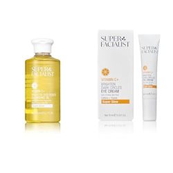 Bundle of Super Facialist - Vitamin C + Brighten Skin Renew Cleansing Oil + Super Facialist - Vitamin C + Brighten Dark Circle Eye Cream, Revive & Brighten The Under Eye Area