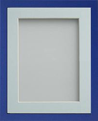 Frame Company Jellybean Range Royal Blue Wooden A4 Picture Photo Frame with Light Blue Mount for Image 10x6 inch * Choice of Colours & Sizes* Fitted with Perspex