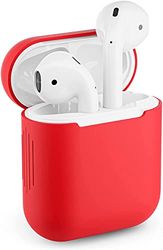 Skyddsfodral för Apple Airpods 1 silikonfodral Airpod-fodral med perfekt passform (röd)