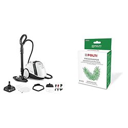Polti Vaporetto Smart 120 Limpiador a Vapor con Caldera de Alta presión de 4 Bar, 11 Accesorios, Blanco y Negro + Polti Frescovapor Desodorante para ambientes y captura olores, 2 frascos de 200 ml