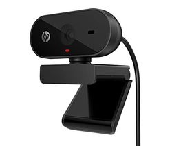 HP 320 webcam FHD 1080P, USB, groothoek, lensdop, instelbare hoek, automatische helderheidscorrectie, gecertificeerd "Works With Chromebook", Chrome OS, Windows 11, macOS, zwart