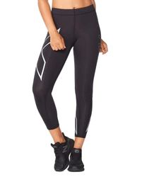 2XU Collants de Compression 7/8 Pantalons, Noir/argenté, S Slim Tall Femme