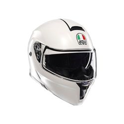 AGV Streetmodular ECE 22-06 Mono, Modular Helmet, Flip Up Motorcycle Helmet ECE 22-06 P/J With Sun Visor, Matt Materia White, XS