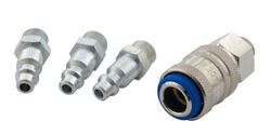 Mecafer 156430 - Set di raccordi rapidi per aria compressa, attacco 1/4" M, 3 inserti + 1 raccordo universale