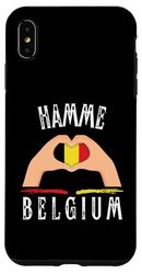 Belgium Flag Heart Hamme City Custodia per iPhone XS Max