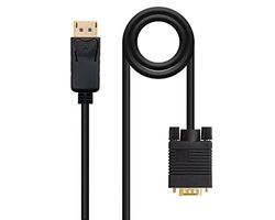 Watio Wave Convertitore - Convertitore da displayport a vga, lunghezza 1 metro, ideale per collegare dispositivi a monitor, compatibile e facile da usare. *