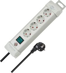 Brennenstuhl Extensão de tomadas premium com 4 tomadas de energia (cabo de 1,8 m, com interruptor, montável, fabricado na Alemanha) cinzento