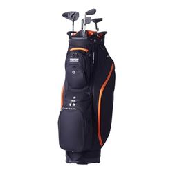 VEVOR Golfkar tas met 14-weg organizer verdeler top, 91,4 cm 11 zakken premium nylon kar tas, duurzame golftassen met handgrepen en stofkap en afneembare riemen voor mannen en vrouwen, legergroen,