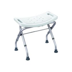 MSV MS094 - Taburete de Ducha Plegable, Aluminio y Polipropileno, Color Blanco