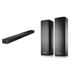 Bose NUOVO Smart Ultra Soundbar con Dolby Atmos e controllo vocale Alexa, AI Bluetooth Wireless, sistema audio surround per TV, Nero & Altoparlanti Surround 700, Nero